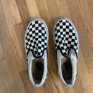 black and white checkered Vans